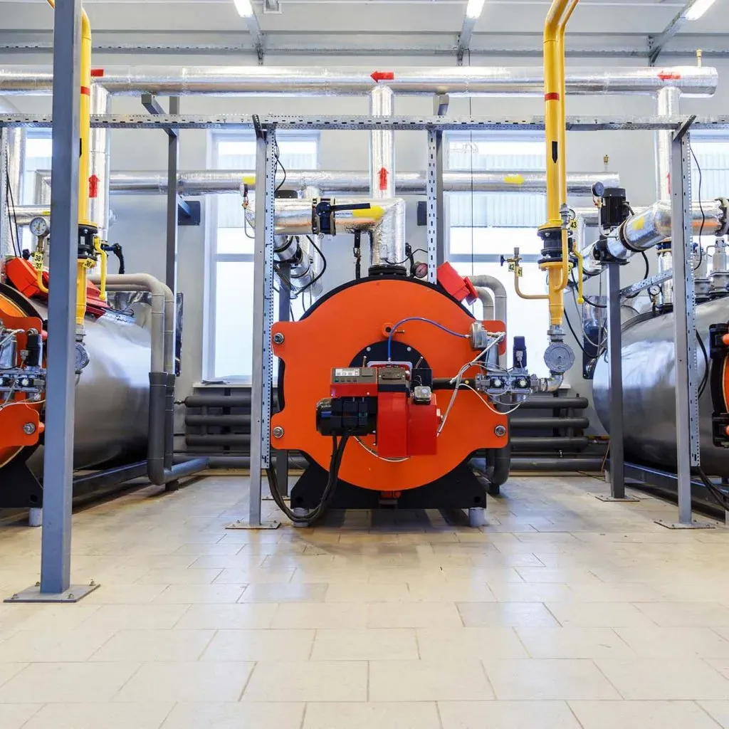 Industrial boiler in boiler room