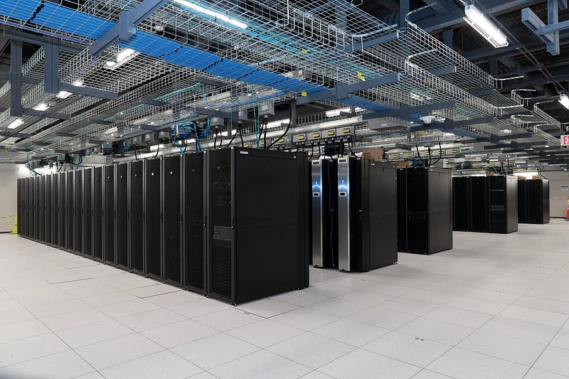 Server room with precision HVAC cooling system
